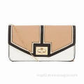 Brown Color Block Panel Clutch Bag